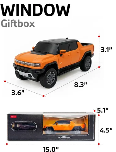 Vista 2 de RASTAR 93100 1/26 RC Truck Hummer EV with 2.4G Remote, Orange