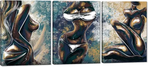Vista 12 de Novatique 3 piezas de arte de pared sexy en blanco y negro para parejas desnudas, decoración de pared abstracta de amor para mujeres y hombres, arte