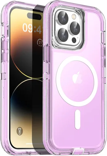 Vista 10 de AICase Funda transparente para iPhone 16e/13/iPhone 14, compatible con MagSafe 3 en 1, resistente protección contra caídas, cuerpo completo, a