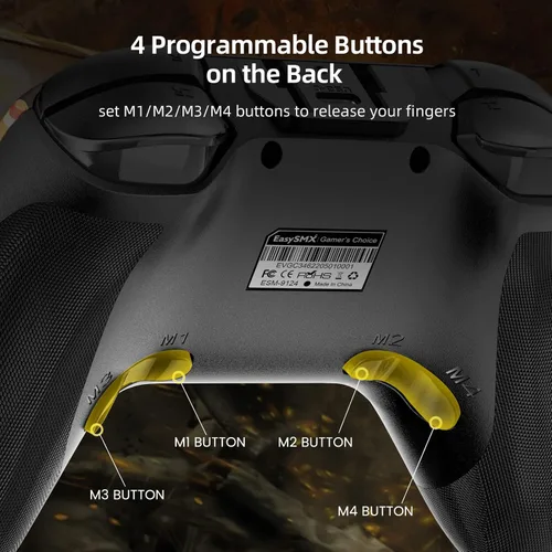 Vista 3 de EasySMX Switch Pro Controlador para Nintendo SwitchLiteOLEDPCiOSAndroid, controlador de interruptor inalámbrico con 4 botones programablesdoble