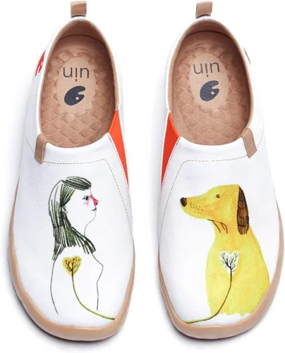 Vista 79 de UIN Mocasines casuales para mujer, de viaje, pintados, para caminar, ligeros, cómodos, de lona, tenis de moda