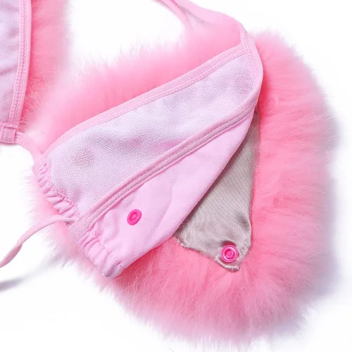 Vista 4 de Conjunto de bikini de dos piezas de piel sintética para mujer
