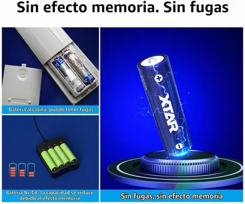 Vista 6 de Baterías AA XTAR 1.5V 4150mWh (4 piezas 1.5V AA 4150mWh)