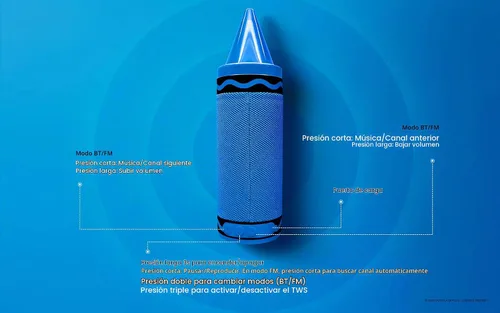 Vista 3 de Crayola Altavoces Bluetooth para niños, altavoces Bluetooth portátiles Azul
