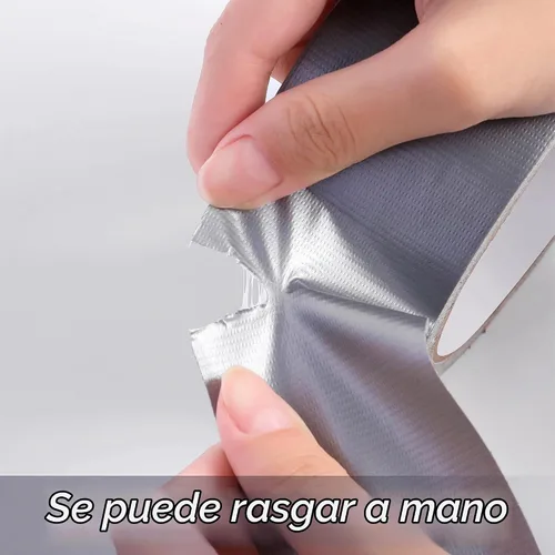 Vista 2 de Reniteco - Cinta adhesiva plateada de 2 pulgadas x 10 yardas resistente al Plateado