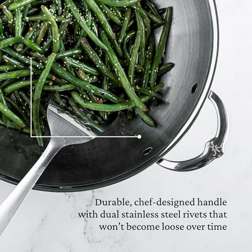 Vista 3 de Hestan ProBond Forged - Wok profesional de acero inoxidable con revestimiento de 14 pulgadas, compatible con inducción