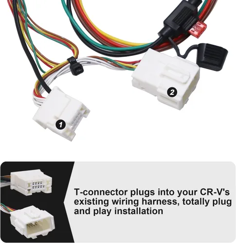 Vista 3 de Arnés de cableado CRV de ajuste personalizado con conector de remolque plano de 4 vías para Honda CR-V 2012-2016 Arnés de cables de enganche simple