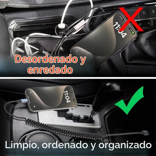 Vista 5 de Cable USB C en espiral, paquete de 2 cables de carga USB C retráctiles para iPhone 15, cable de carga de coche USB tipo C de 3 pies, cable de carga