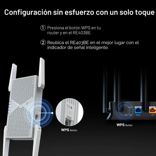Vista 7 de TP-Link BE6300 Wi-Fi 7 Extensor de alcance RE403BE con puerto de 2.5G Repetidor inalámbrico de doble banda de 6.3 Gbps Amplificador de señal