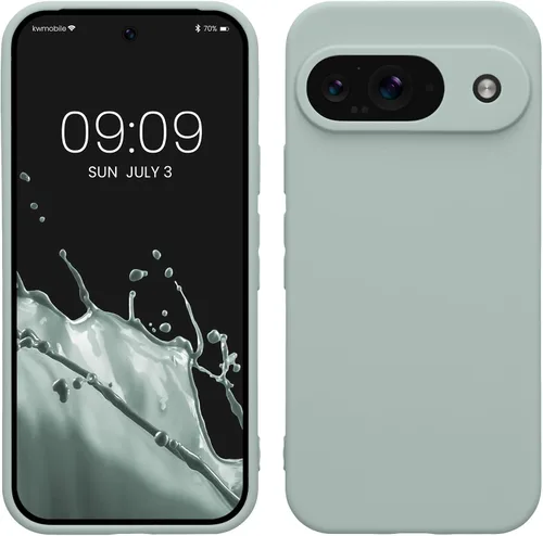 Vista 222 de kwmobile Funda compatible con Google Pixel 9 - Funda protectora delgada de TPU para teléfono - Acabado mate suave - Piedra antigua