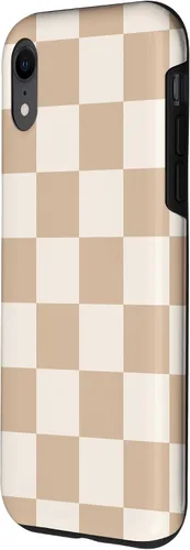 Vista 50 de Funda de tablero de ajedrez marrón beige claro para iPhone 14 Pro