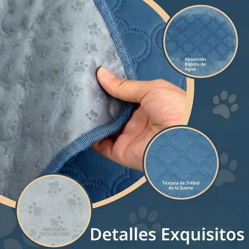 Vista 5 de FunFurry Forro lavable para jaula de conejillo de indias, paquete de 4 almohadillas reutilizables y lavables, ropa de cama impermeable para Azul