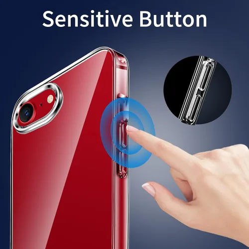 Vista 6 de JJGoo Compatible con iPhone SE (edición 2022/2020), para iPhone 8/7, transparente, a prueba de golpes, funda protectora delgada de policarbonato