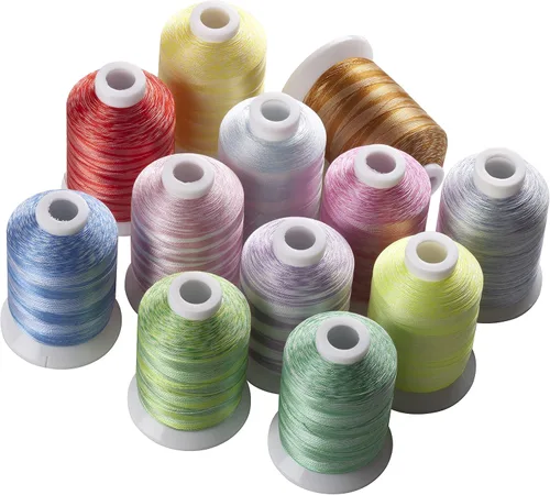 Vista 3 de Simthread s 12 hilo de la máquina del bordado del poliéster del color abigarrado para la mayoría de las máquinas caseras del bordado 1100 yardas