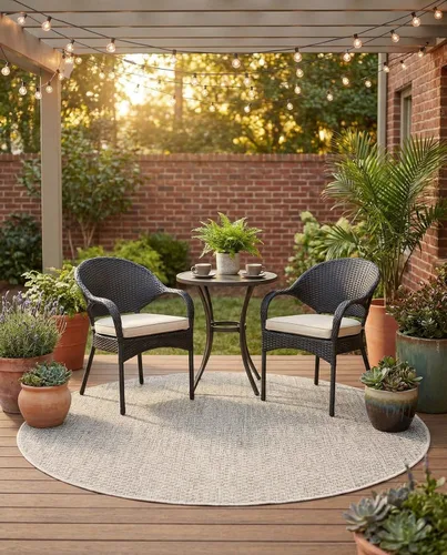 Vista 114 de Rugs.com Outdoor Solid Collection - Alfombra de pelo plano beige de 2 x 3 pulgadas, perfecta para entradas, cocinas, rincones de desayuno, piezas