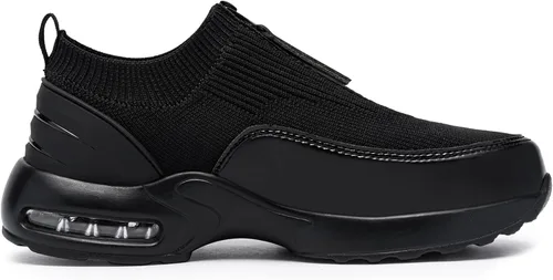 Vista 7 de FENLERN - Zapatos con punta de acero para mujer, tenis de seguridad ligeros con amortiguación de aire, zapatos de trabajo resistentes, fáciles