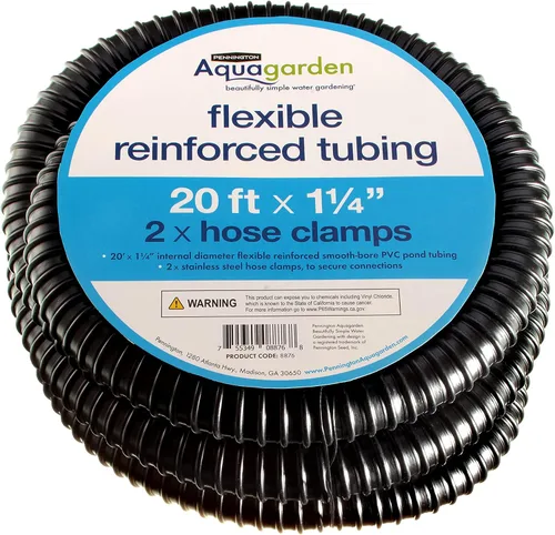 Vista 7 de Pennington Aquagarden Aquagarden Tubo flexible para estanque, 15 pies x ½ pulgadas de diámetro interior, tubo de PVC de calibre liso, incluye 2