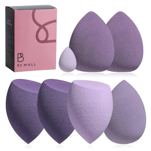 Vista 9 de Juego de esponjas de maquillaje BS-MALL con estuche de almacenamiento, 7 piezas para líquidos, crema y polvo, base SAVE con 1 mini esponja de A-Rosa
