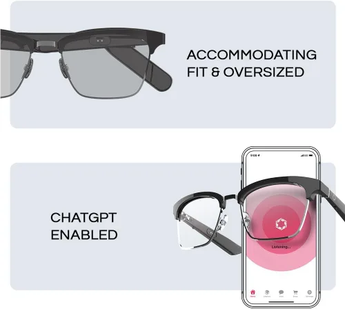 Vista 8 de Lucyd Gafas de sol UV Bluetooth para hombre con micrófono con cancelación de ruido, compatibles con asistente de voz Siri y Alexa, conducción