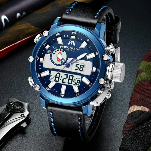 Vista 4 de MEGALITH Relojes digitales militares para hombre reloj deportivo al aire libre táctico de 1772in cara grande 5 ATM resistente al agua con alarma