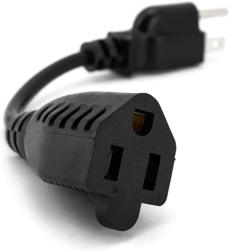 Vista 4 de Sewell Cable de extensión de alimentación de 6 pulgadas, paquete de 5, ahorrador de salida, 18 AWG