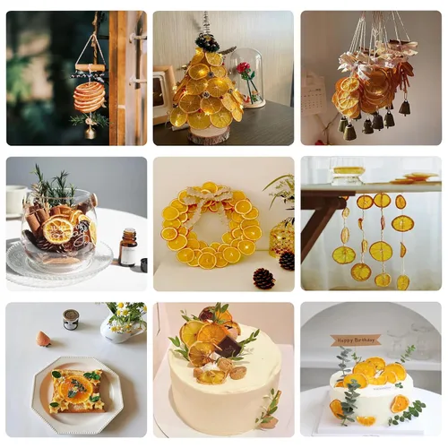 Vista 6 de SXET Rebanadas de naranja seca, rebanadas de naranjas secas naturales, naranjas deshidratadas para cócteles, manualidades, decoración de pasteles