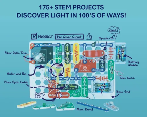 Vista 4 de Snap Circuits Kit de Exploración de Electrónica de Luz Más de 175 Emocionantes Proyectos STEM Manual de Proyectos a Todo Color Más de 55