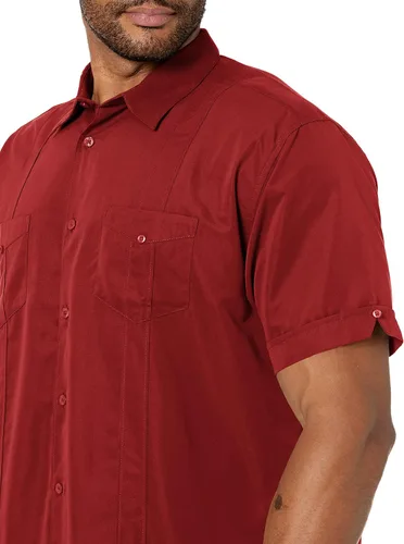 Vista 3 de Cubavera Men's Two-Pocket Double Pintuck Short Sleeve Button-Down Shirt