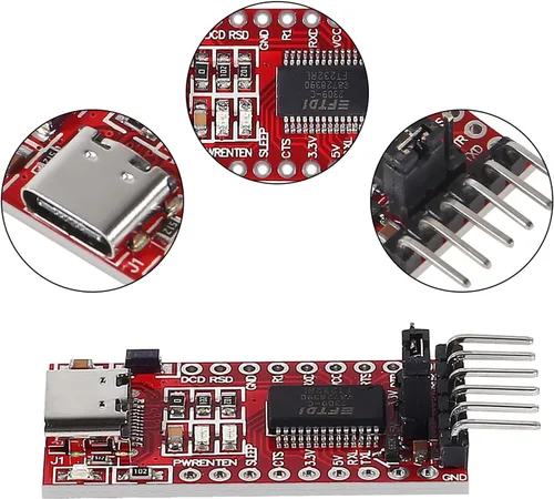 Vista 3 de 2 unids FT232RL FTDI USB 3.3 V 5.5 V a TTL módulo adaptador serie para Arduino FT232 Pro Mini puerto Tipo-C USB a TTL 232