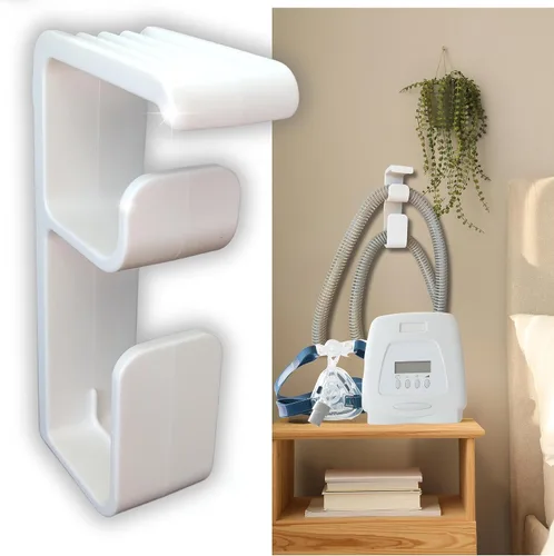 Vista 8 de Soporte para colgar manguera CPAP, organizador de manguera extraíble ajustable, soporte para máscara, antideslizante, soporte de tubo de manguera