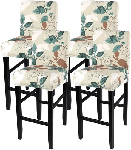 Vista 49 de SearchI Juego de 2 fundas para taburetes de bar, fundas de asiento de taburete elásticas y lavables, fundas para sillas de altura de mostrador