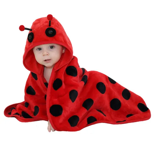 Vista 14 de TONWHAR Manta con capucha de cara de animal para bebés y niños de 0 a 4 años, manta de felpa para después del baño (caballo azul)