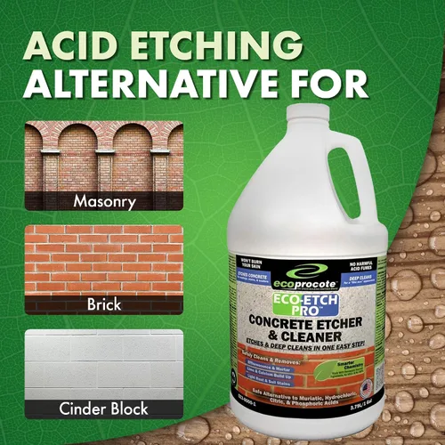 Vista 3 de eco-etch Pro hormigón Etcher & Limpiador, 1 gal Efflorescence, Rust & Dirt Remover from Brick, Driveway, Garage - Gentle Substitute for Citric