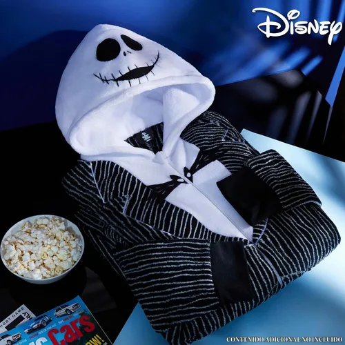 Vista 3 de Disney Pijamas de Stitch para Mujeres - Pijamas Mullidos de Minnie Mouse Eeyore Maléfica Ropa de Descanso - Regalos de Stitch Negro Jack Skellington