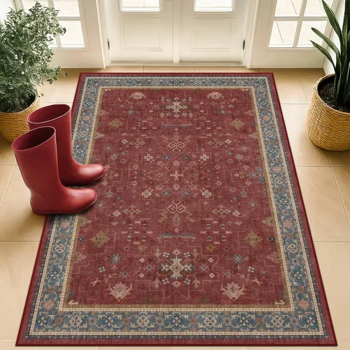 Vista 30 de Hazo Haus – Alfombra pequeña para entrada, cocina o baño, antideslizante con base de goma, resistente a las manchas y a la decoloración, diseño