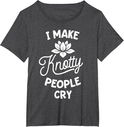 Vista 30 de Camiseta divertida de terapia de masaje I Make Knotty People Cry, Negro, S
