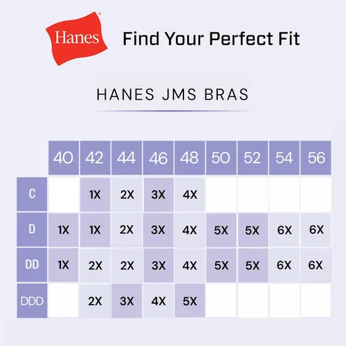 Vista 5 de JUST MY SIZE Hanes Women's Seamless Bralette, Pure Comfort Light Support Pullover Bra, Plus Sizes