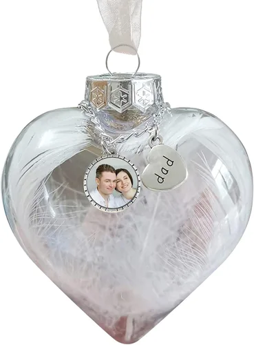 Vista 8 de Adornos de bola personalizados, árbol colgante de bola de fotos personalizada, bolas de decoración de Navidad, bola de adornos rellenables de plumas