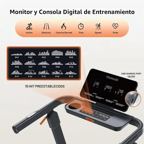 Vista 8 de Foldable Walking Pad Treadmill with Incline 20%/15% Auto, 48"x18" 10MPH, 3.5HP Brushless, Portable Auto Folding Treadmills for Home Small Space