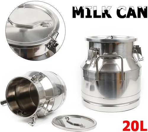 Vista 8 de Lata de leche de 5.3 galones, cubo de leche de acero inoxidable 304, cubos sellados con leche resistente, tarro de leche, jarra de leche, lata