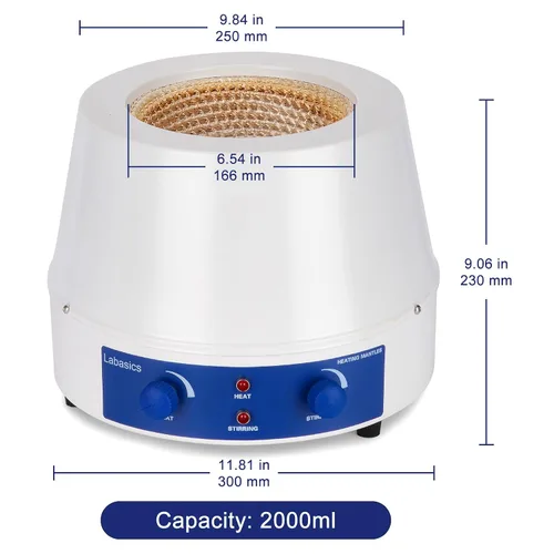 Vista 8 de Labasics Manto de calefacción, calentamiento y agitación Electromantles Manto de calefacción de laboratorio electrotérmico con agitador magnético