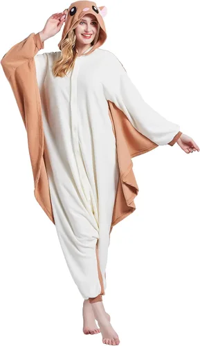 Vista 4 de Pijama mameluco para adultos, disfraz unisex de animales de Halloween, ropa de dormir para hombres y mujeres, traje de cosplay cómodo y divertido