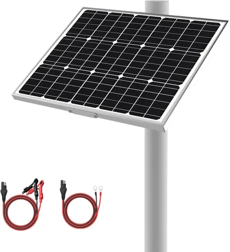 Vista 10 de Cargador y Mantenedor de Batería Solar Impermeable de 12V - Panel Solar Mono de 20 Vatios con Controlador de Carga MPPT Inteligente Integrado +