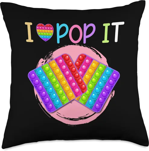 Vista 5 de Kids And Children I Love Popit, Niño, Jugar, Juguetes Pop It Almohada de 16 x 16, Multicolor