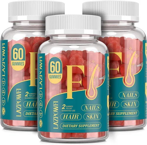 Vista 9 de Gomitas de biotina, vitaminas para la piel y las uñas para hombres y mujeres, vitamina B7 vegana, apoya el crecimiento del cabello y uñas más