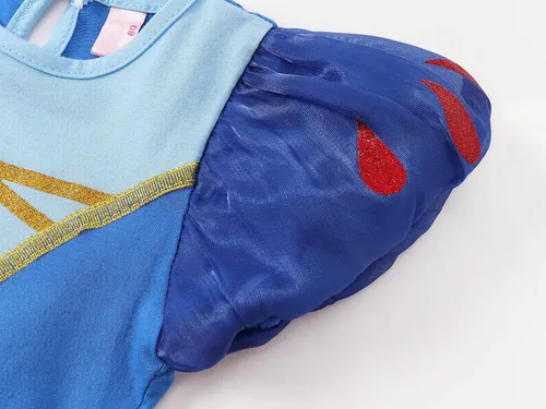 Vista 6 de Eledobby Disfraz de Frozen para niñas de bebé traje de princesa con diadema trajes de fiesta de cumpleaños de Navidad