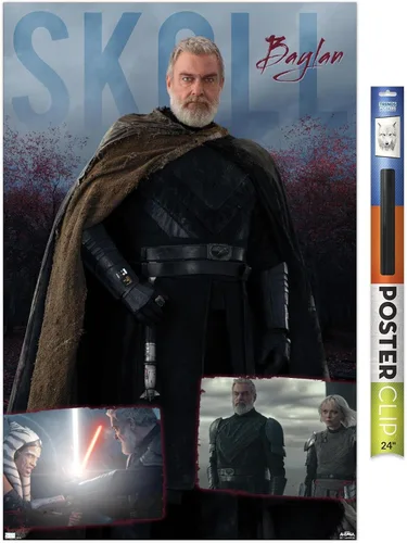 Vista 17 de Trends International Star Wars: Ahsoka - Póster de pared Baylan Skoll, 14.72 x 22.37 pulgadas, versión enmarcada de madera de granero