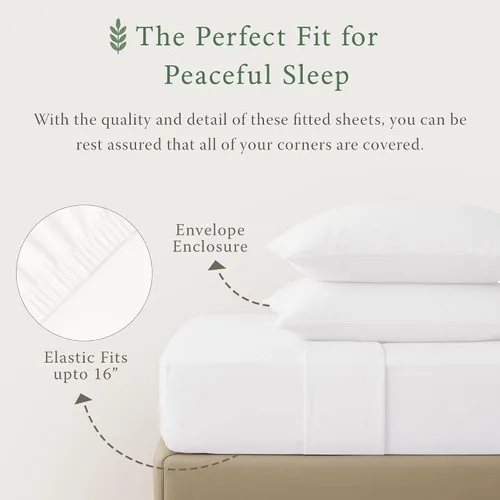 Vista 2 de Threadmill Juego de 2 fundas de almohada orgánicas de tamaño estándar, certificado GOTS Organic, sábanas de algodón de lujo suaves y transpirables