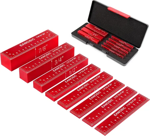 Vista 10 de EANOSIC Juego de 7 barras de configuración de aluminio de precisión para enrutador y sierra de mesa, accesorios de carpintería, barras incluyen