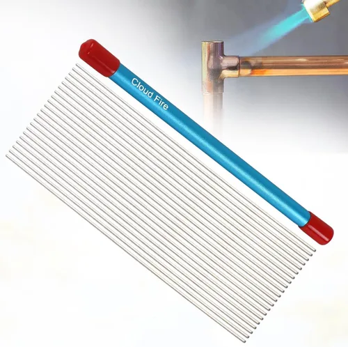 Vista 11 de Varillas de soldadura con 10 varillas de soldadura de plata 5% BCuP-3 Varilla de soldadura 1/12 "x10" para aire acondicionado refrigerador